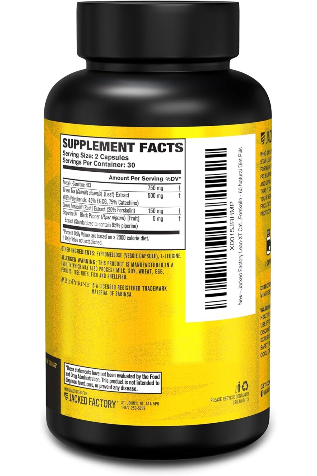 Jacked Factory Burn XT Thermogenic Fat Burner & Lean XT Caffeine Free  Weight Loss Supplement- Trendyol