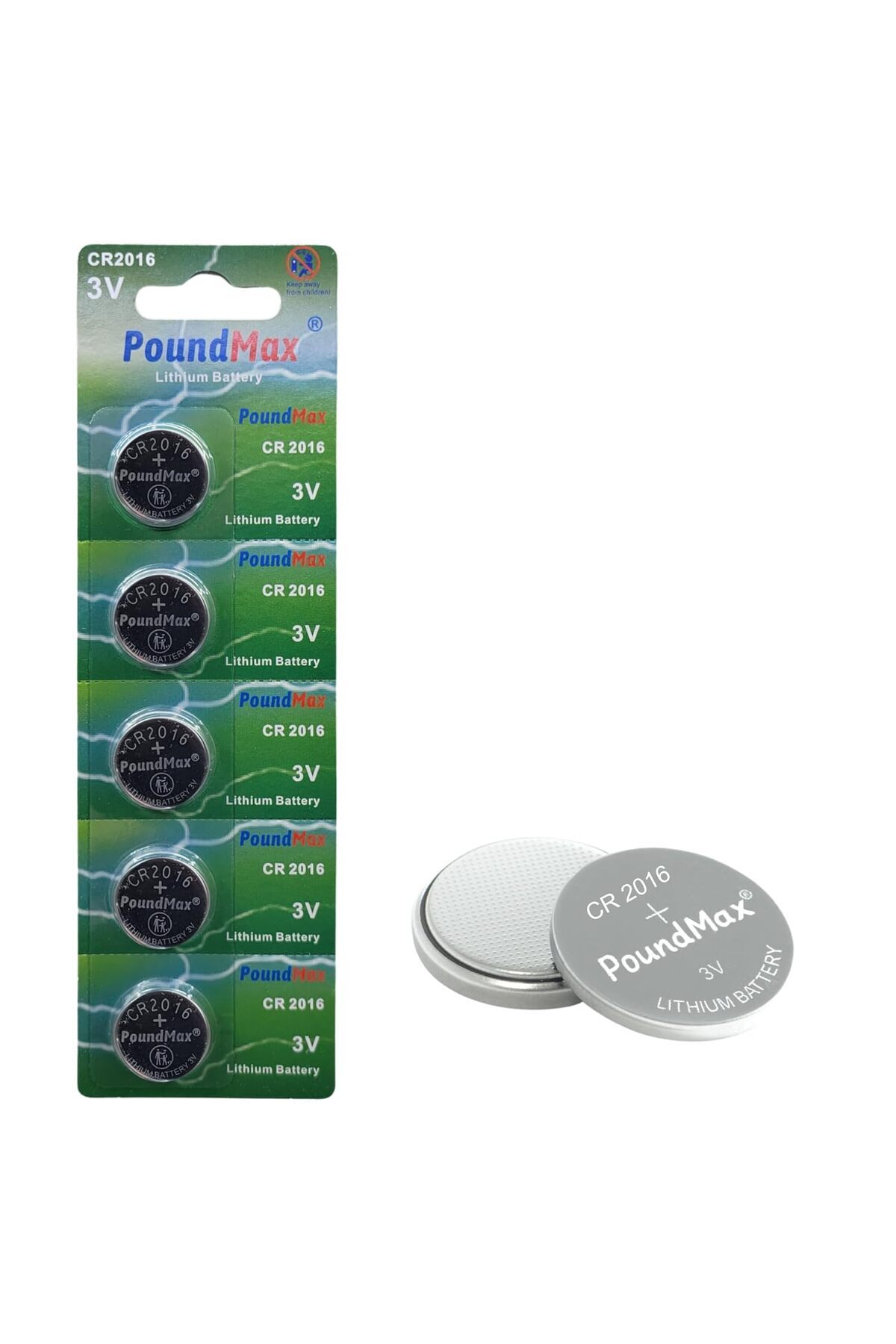 Delixa PoundMax Lityum CR2016 düğme hücreli pil, 3 V | 1 x Blister 5 Adet