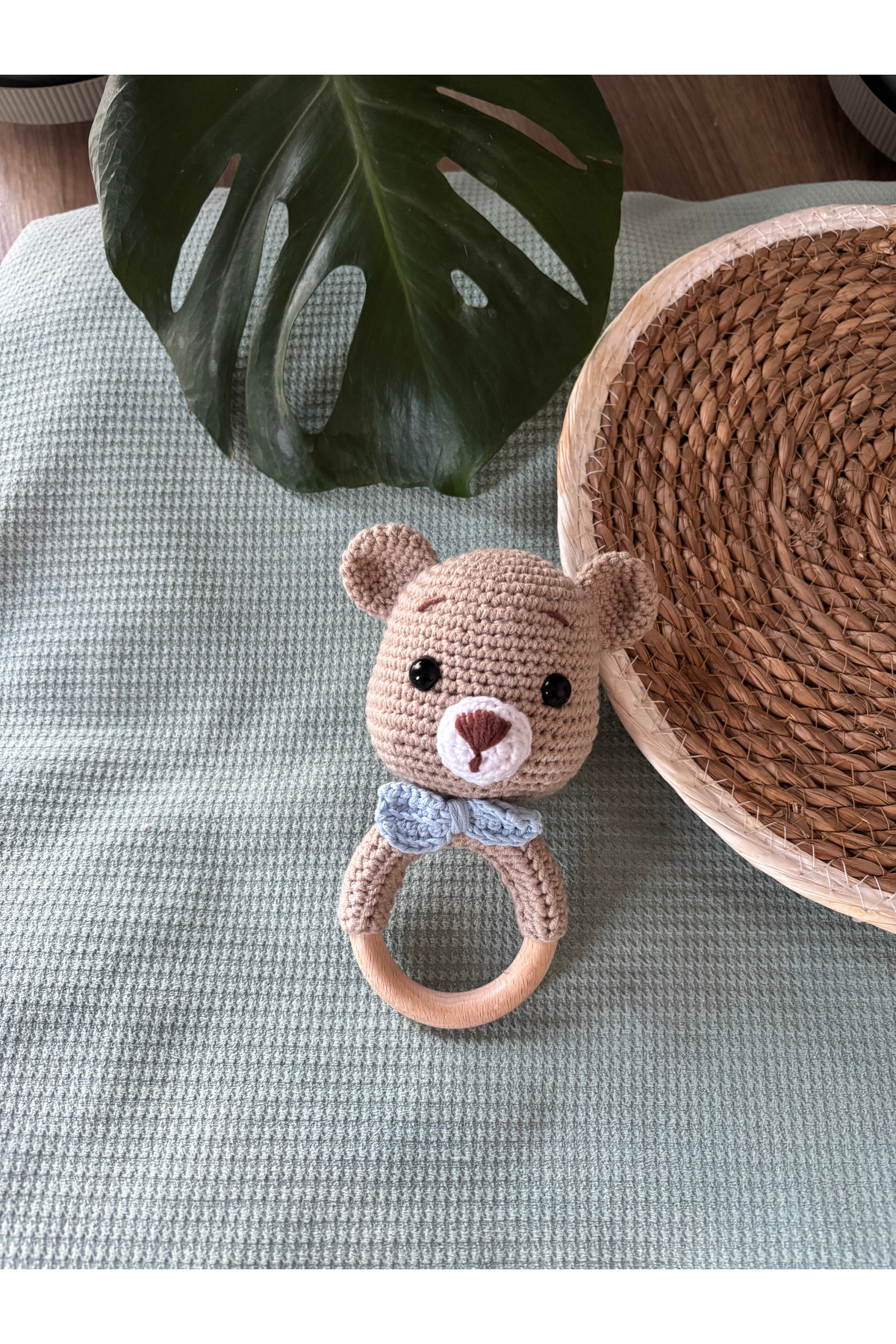 Aia&Co Amigurumi Ayıcık Hediyelik Çıngırak ve Diş Kaşıyıcı Sevimli Ayıcık fotoğrafı 2 (önizleme)