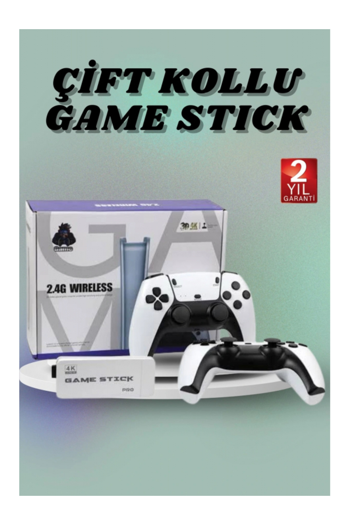 SELFBUYSELL Çift Oyun Kollu 4k Hd Ekran Nostaljik 20.000 Oyunlu Beyaz Game Stick