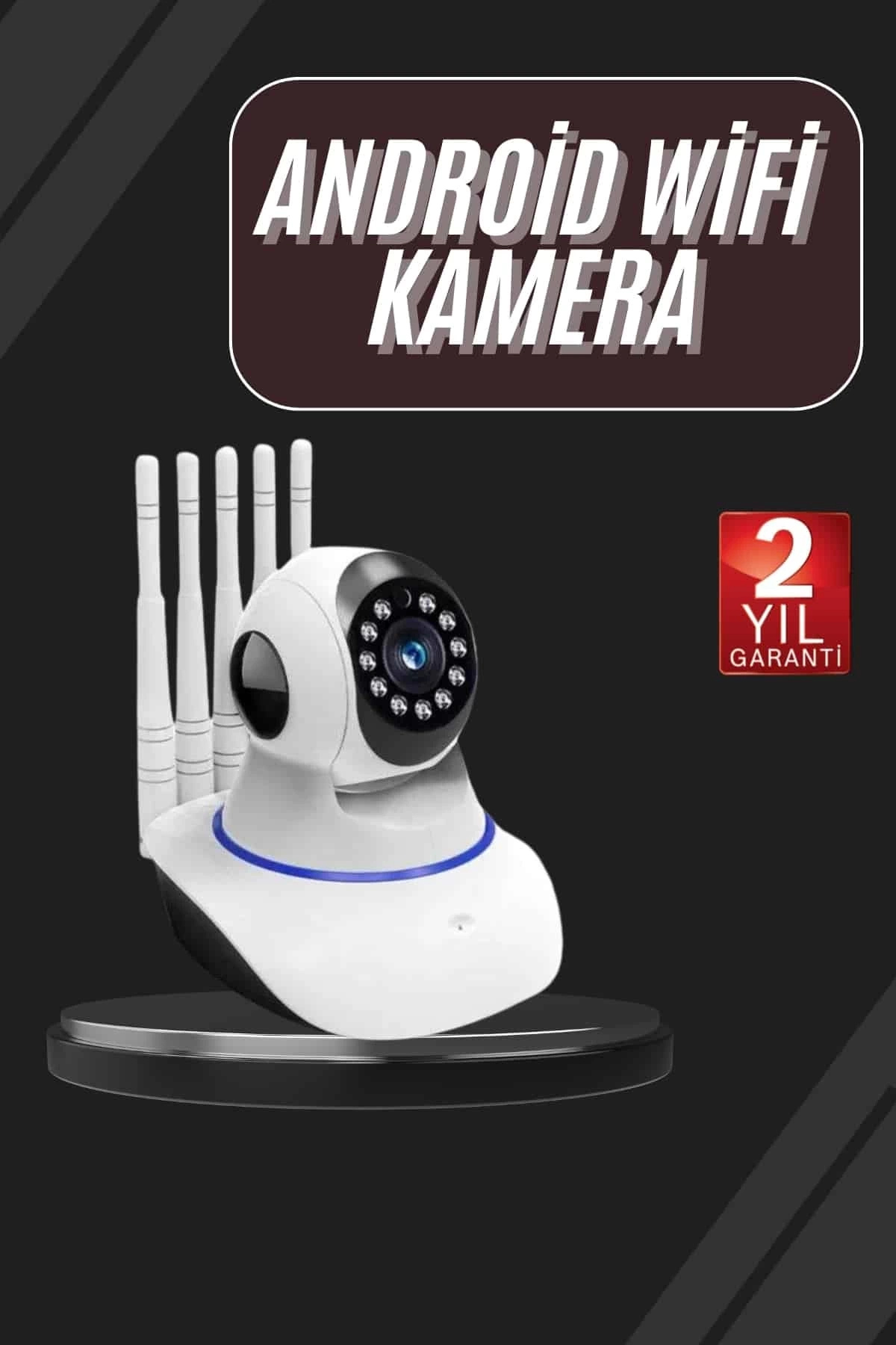 BYDNZ SHOP LED Aydınlatmalı 5 Antenli Motorlu 1080P Wifi Kamera Sensörlü