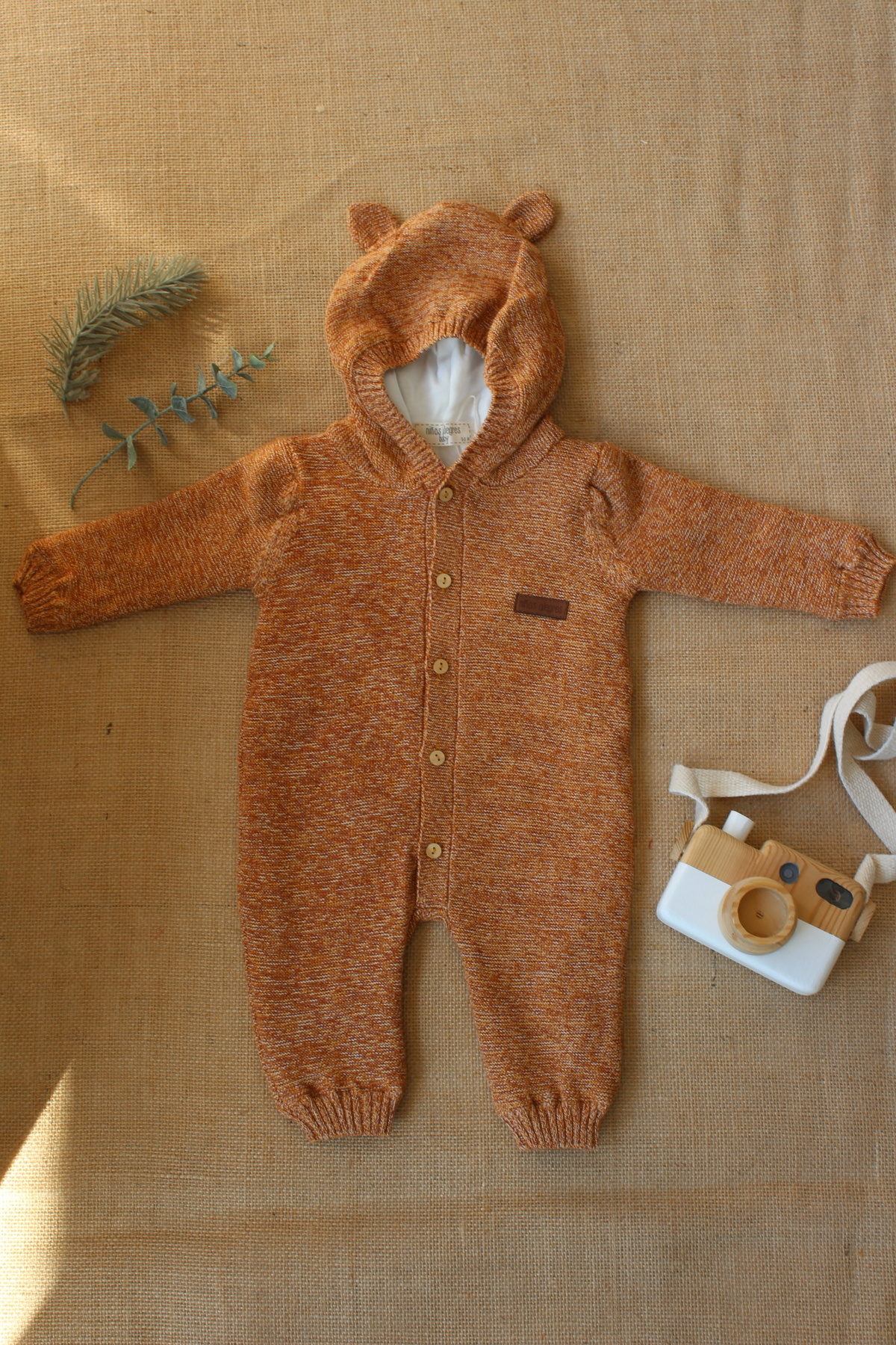 NİNOS ALEGRES KIZ-ERKEK %100 PAMUK KULAKLI TULUM SPICE