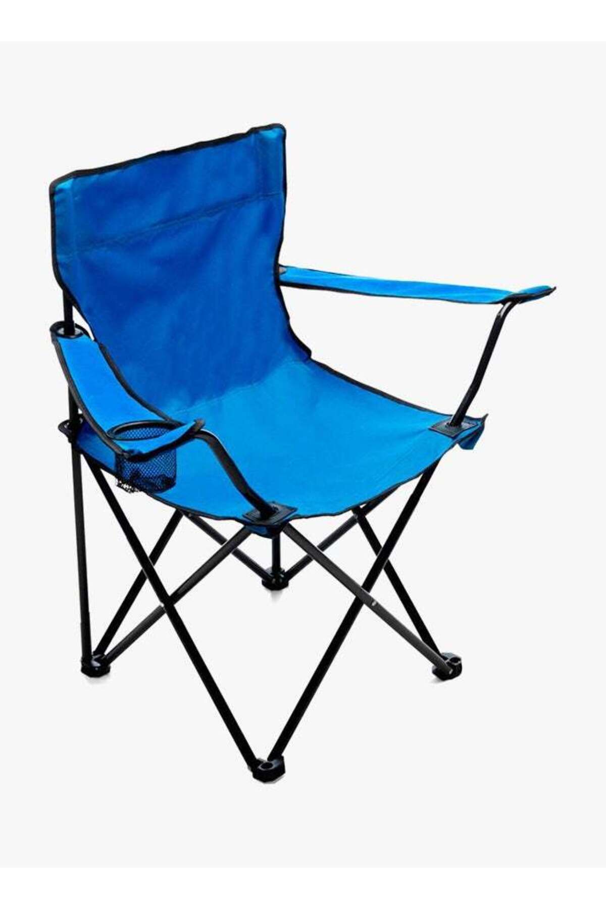كرسي تخييم قابل للطي مع مساند للذراعين وحامل أكواب