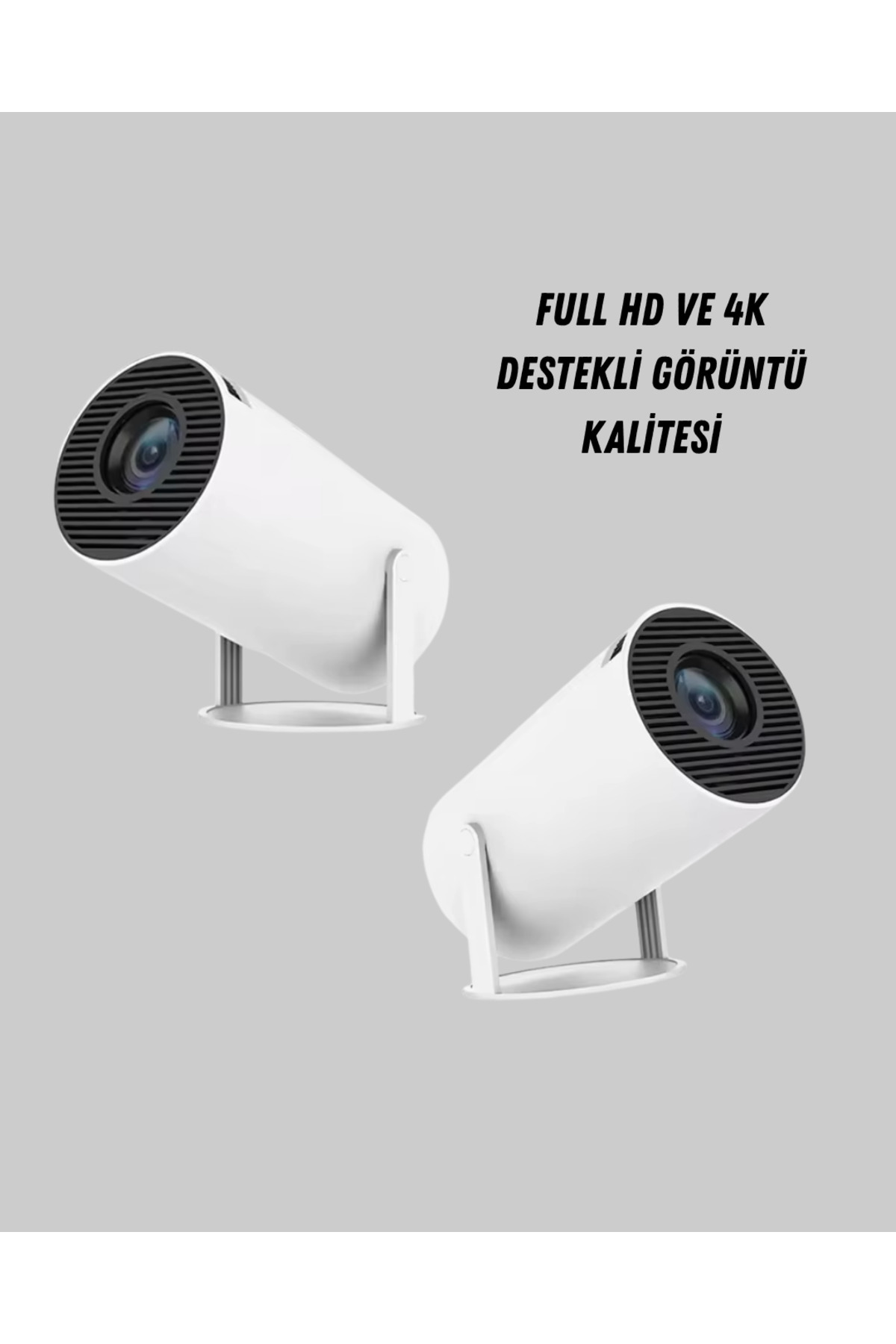 Bosel 4K Destekli Full HD Projeksiyon Cihazı – 130 inç Geniş Ekran, WiFi ve HDMI Bağlantılı