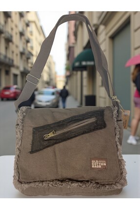 Old Cotton Vintage Salaş Orta Boy Unisex Günlük Çapraz Postacı Tablet Çantası...