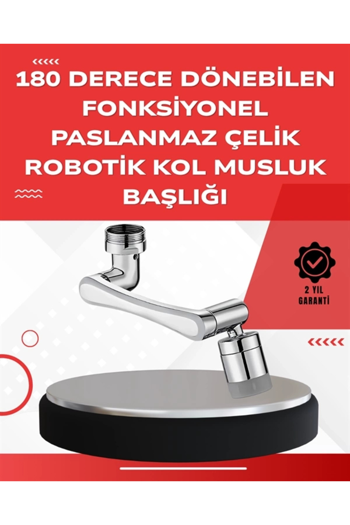 shopwave Çift Su Akış Modlu Musluk Başlığı – 360° + 720° Tam Dönebilen 3 Kollu Yapı