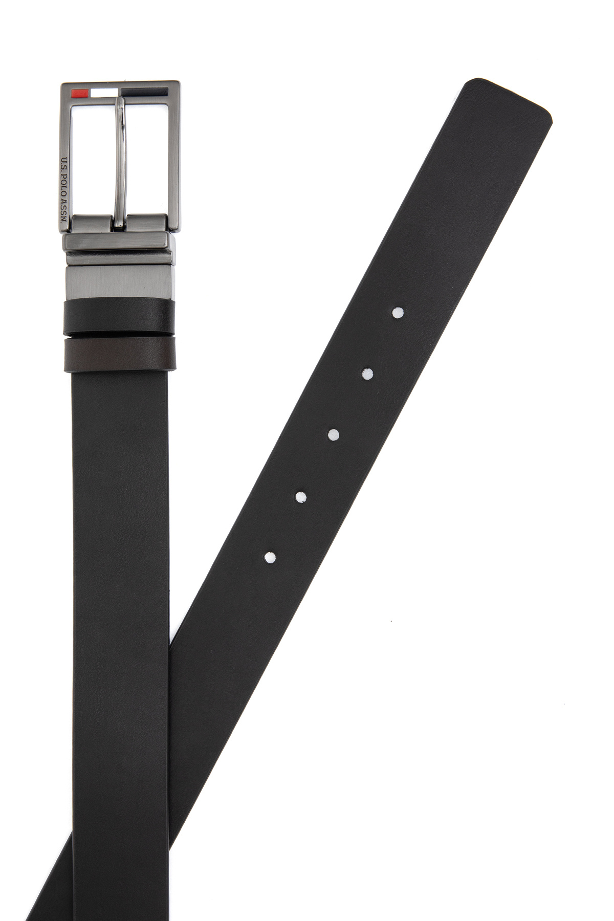 یو اس پولو کمربند مشکی دو طرفه مردانه 50315015-VR046