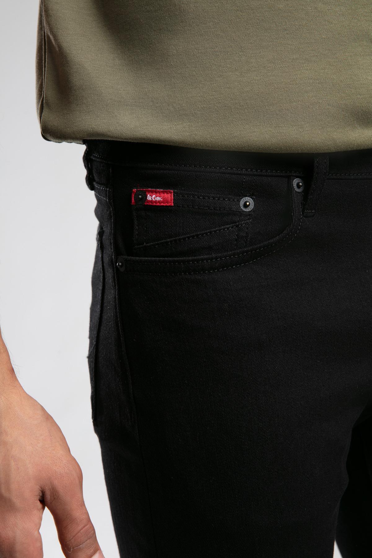 Lee Cooper  Harry Normal Bel Normal Kesim Düz Paça Siyah Erkek Jean Pantolon - Görsel 4
