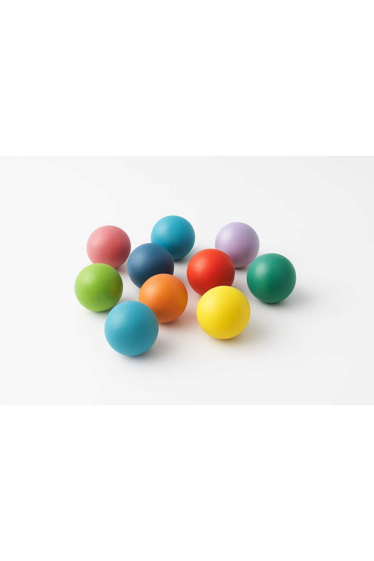 Natural Wooden Colorful Ball Toy | Montessori Developmental Sensory Set – Also Used as Decor
