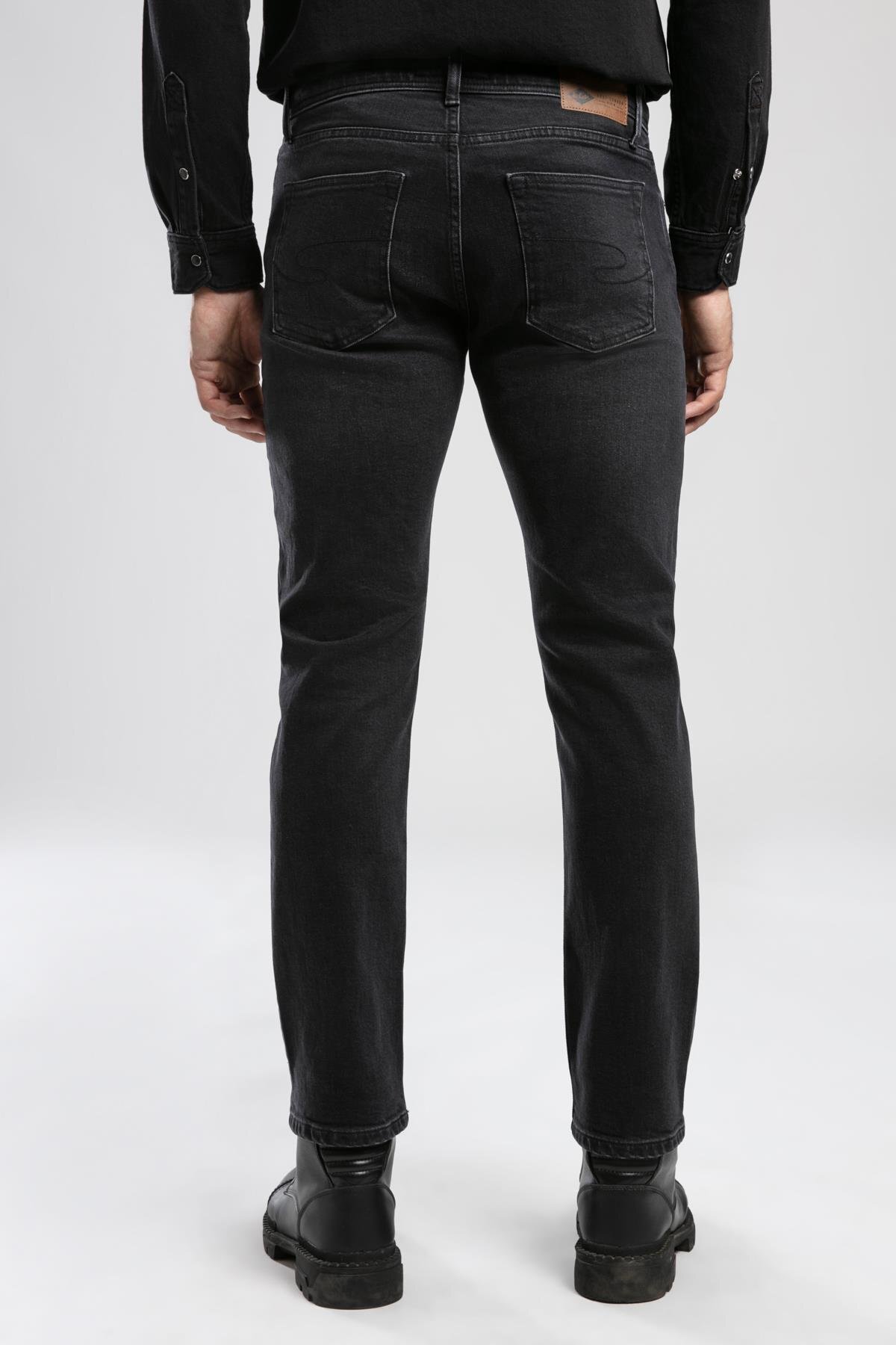 Lee Cooper  Harry Orta Bel Düz Kesim Düz Paça Siyah Erkek Jean Pantolon - Görsel 3
