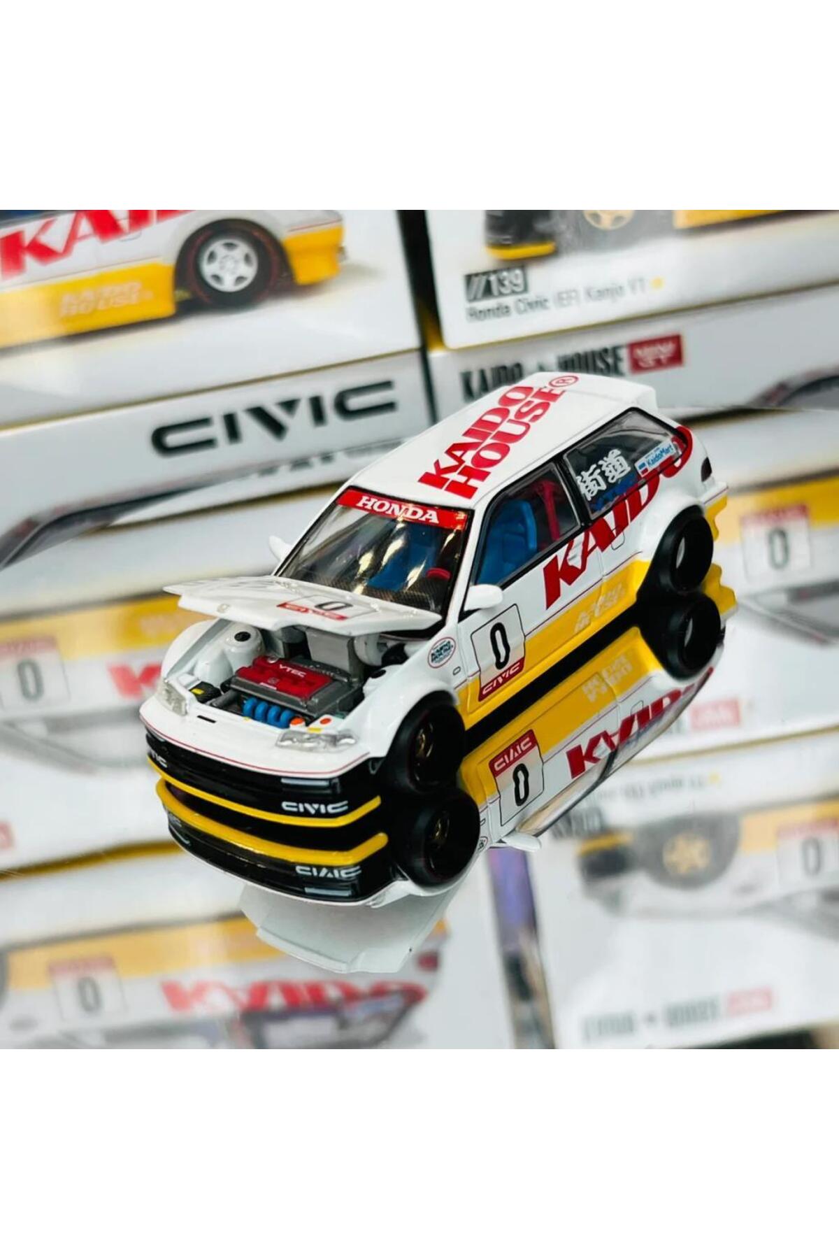 mini gt 139 Kaido House Honda Civic (EF) Kanjo V1 1/64 Model Araba