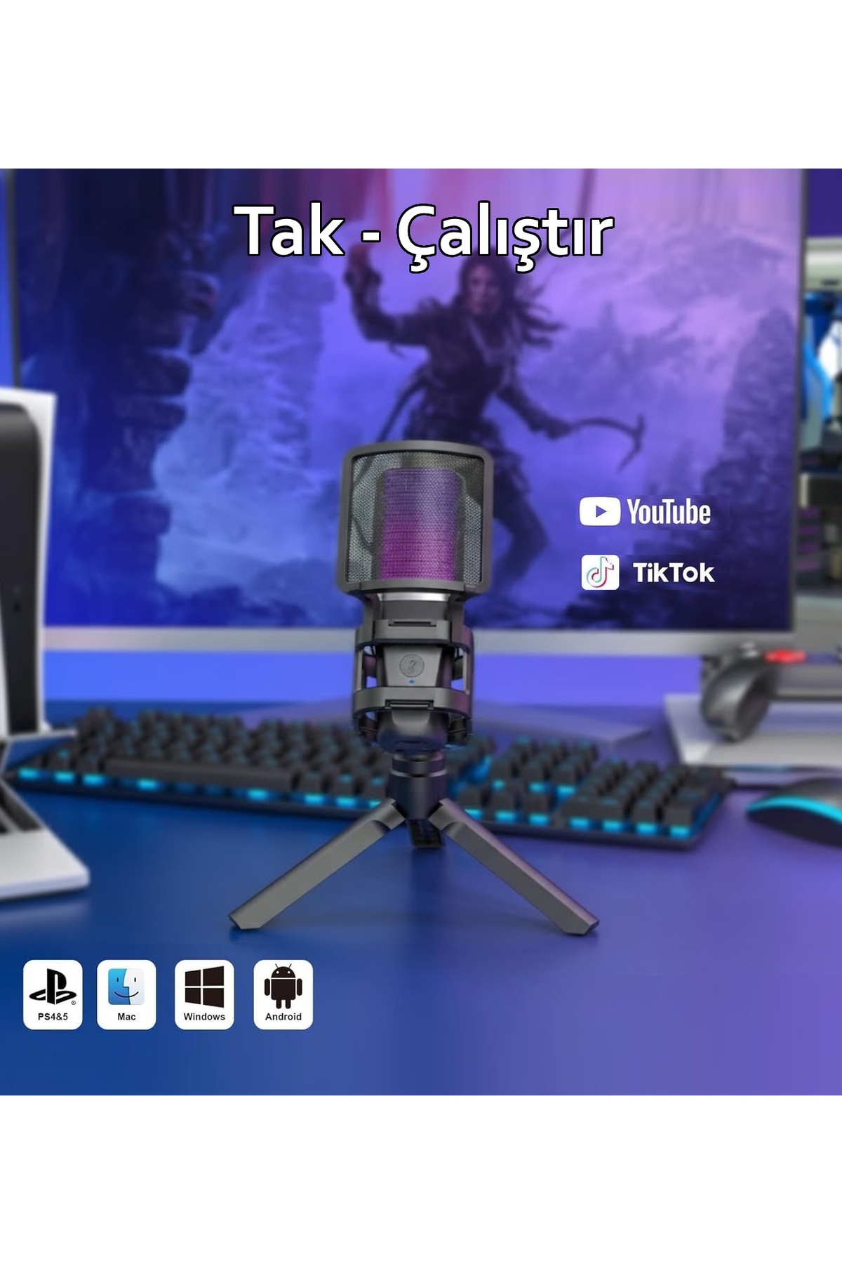 zealsound A68 RGB USB Condenser Gamer Mikrofon - Fiyatı, Yorumları