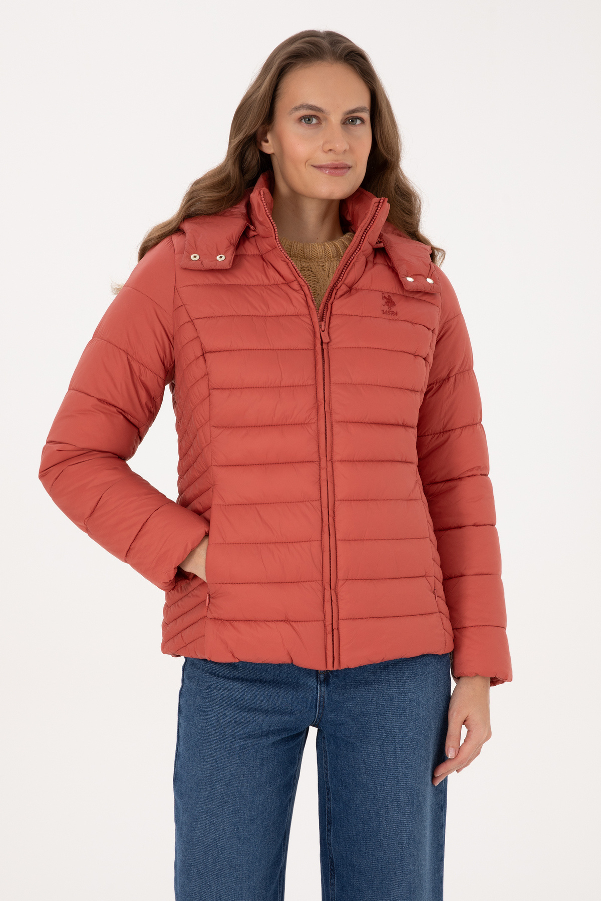 کت زنانه به رنگ رز خاکی یو اس پولو کد :(50307935-VR026) U.S. Polo Assn.