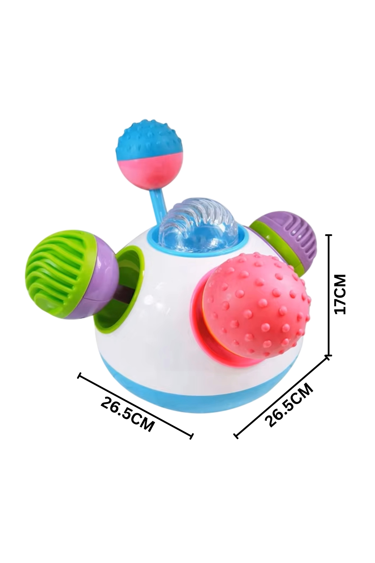 – اسباب‌بازی توپی حسی و آموزشی برای نوزاد با صدا