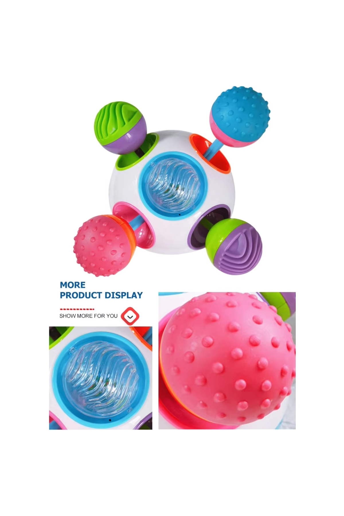 – اسباب‌بازی توپی حسی و آموزشی برای نوزاد با صدا