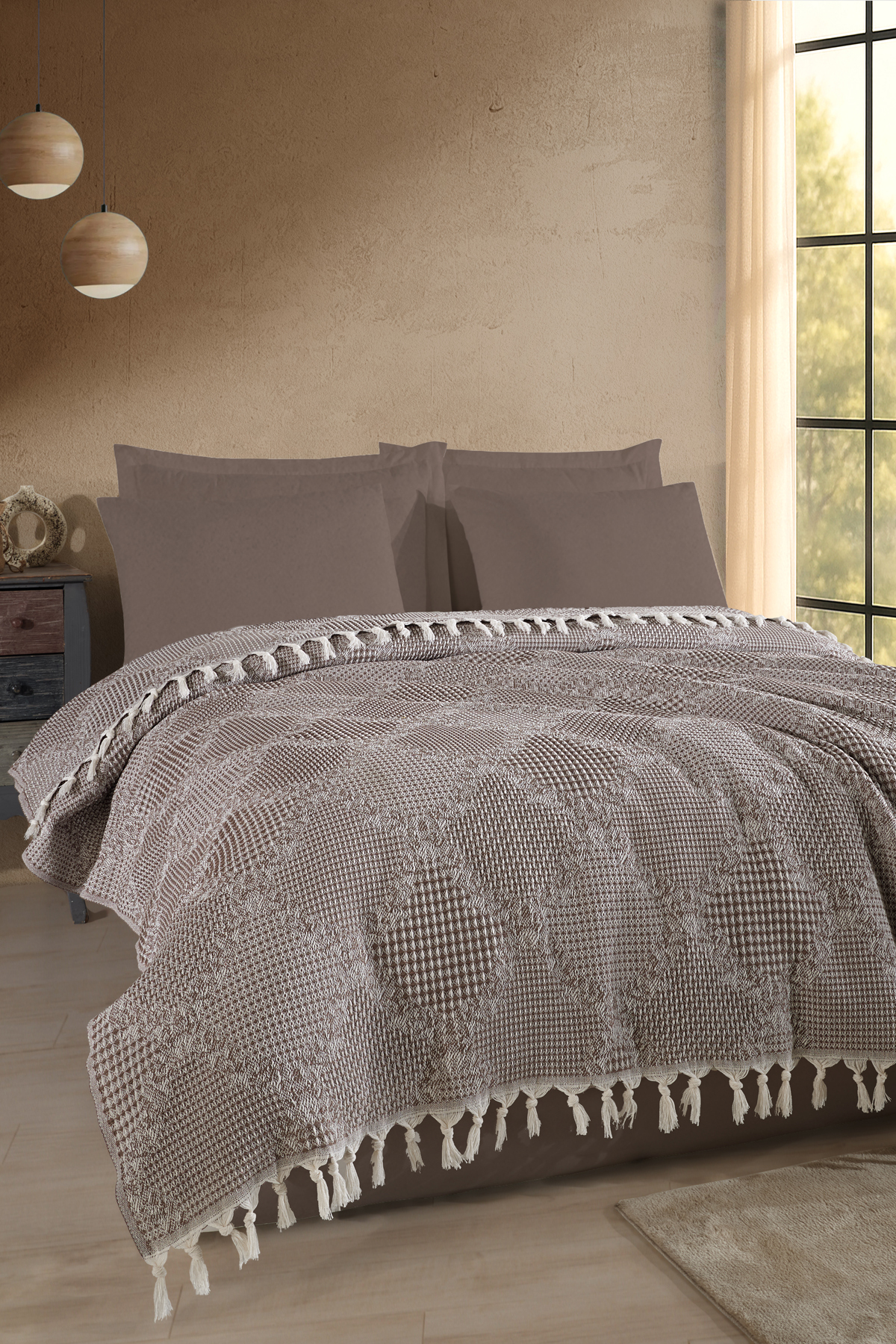 Multipurpose Quilting Set Double Lace Coffee (Full Set)