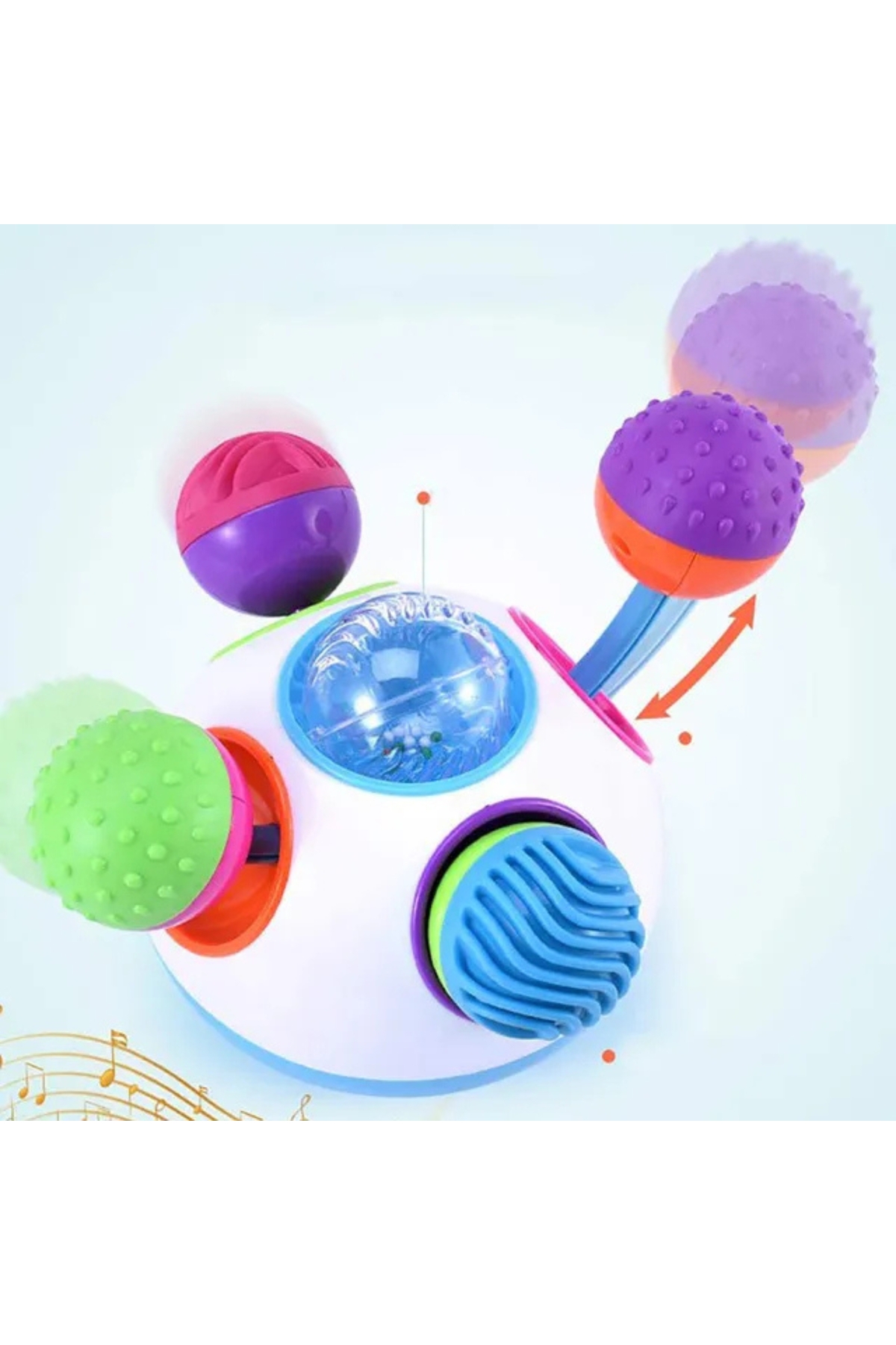 – اسباب‌بازی توپی حسی و آموزشی برای نوزاد با صدا