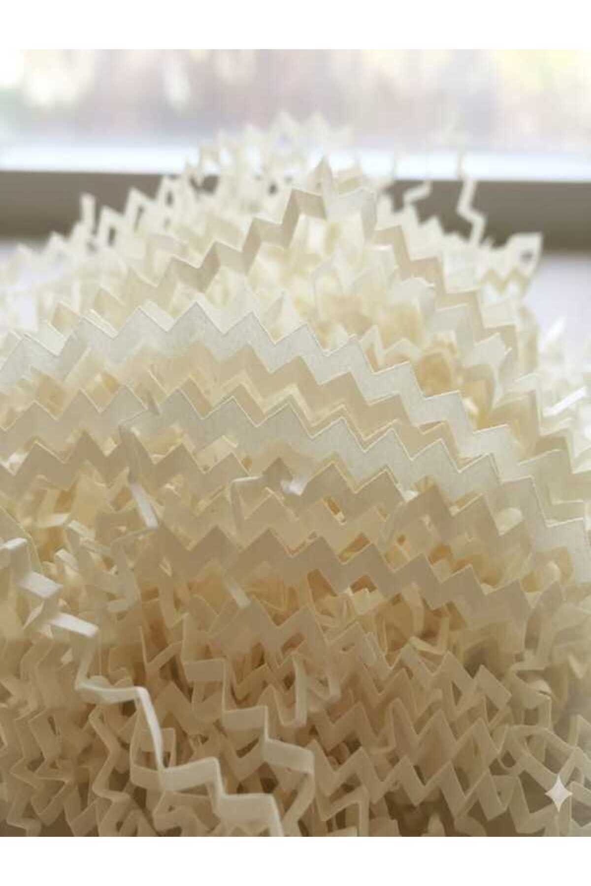 esila KAĞITÇILIK Dış Tic. Ltd. Şti. krem 50 Gr kırpık kağıt, Z Zigzag, Süs hediye kutu dolgu kağıt Kırpık Kutu İçi Süsleme