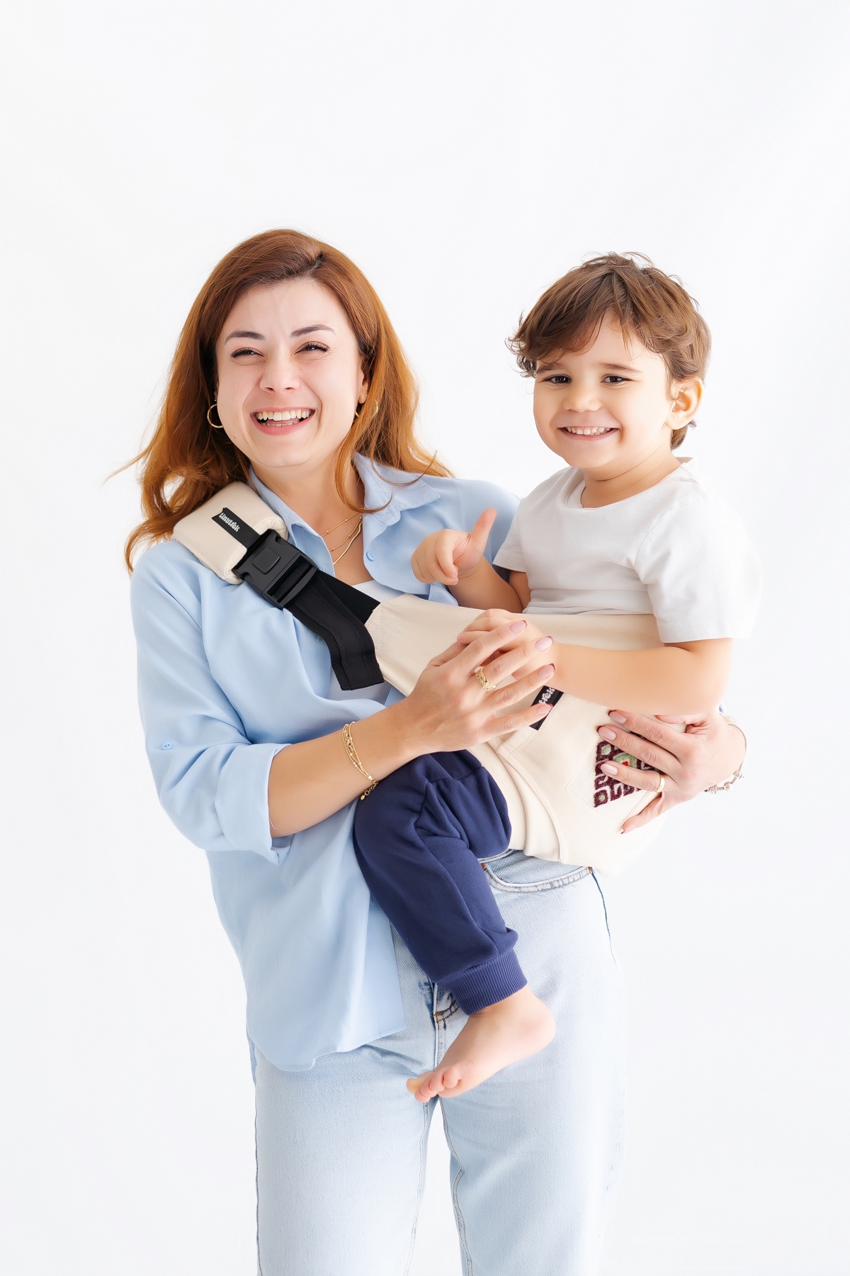 tinytrek x Helvacı Kilim Çcouk Taşıyıcı -10 Ay-4 Yaş(max 18 kg)Bej Kilim Desen | Yan Sling fotoğrafı 3 (önizleme)