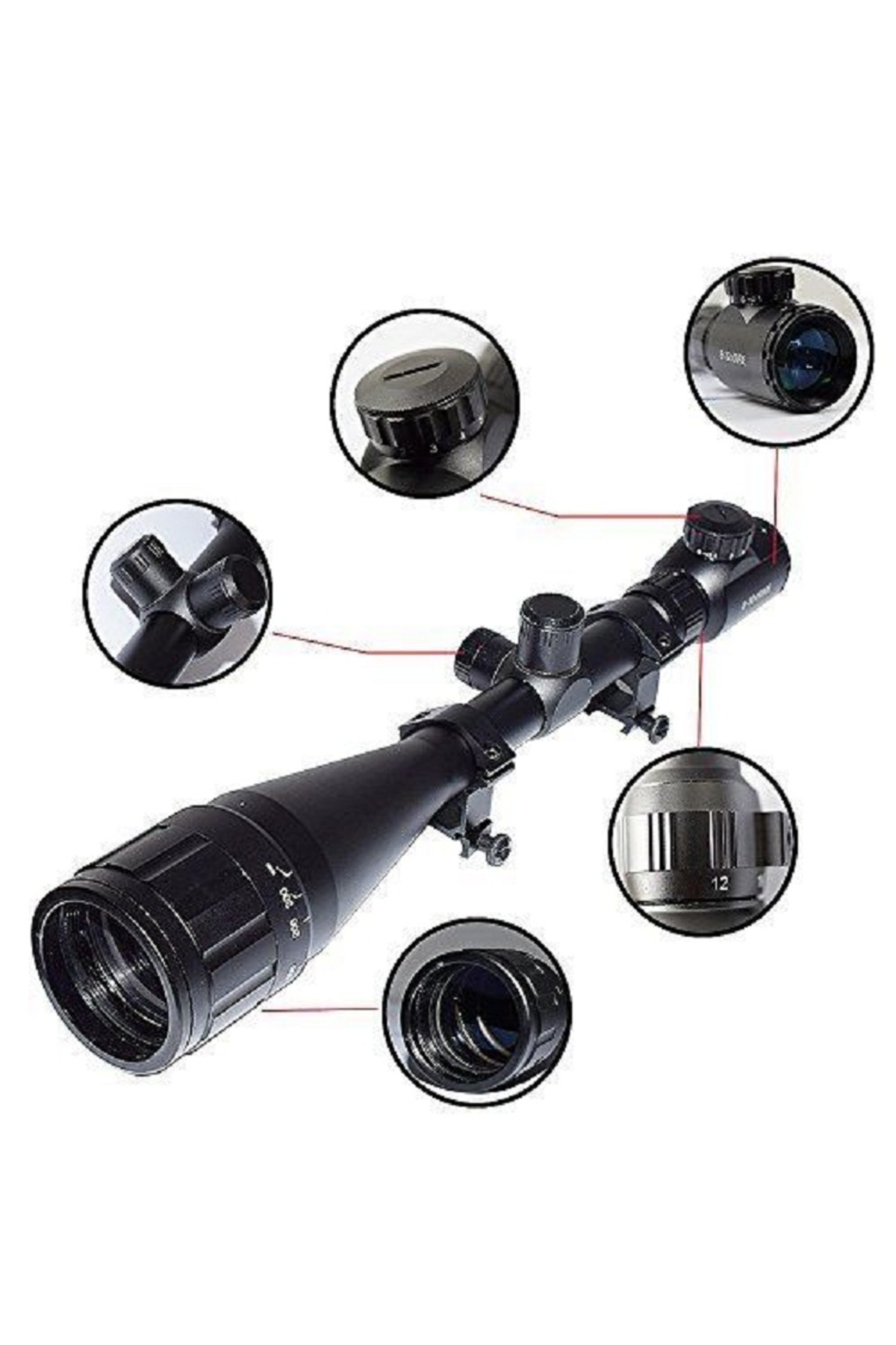 Nikula 8-32X50Aoeg Taktik Çift Işık Kırmızı Yeşil Kaynaklı Zoomlu