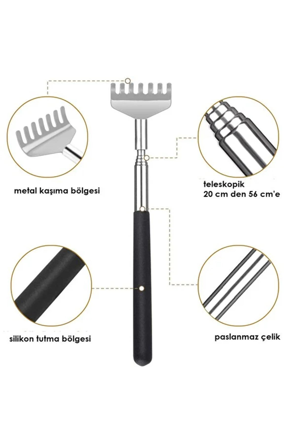 seç al burada Teleskobik Sırt Kaşıyıcı Metal Kaşağı Kaşıma Aleti Sırt Kaşıma Aparatı