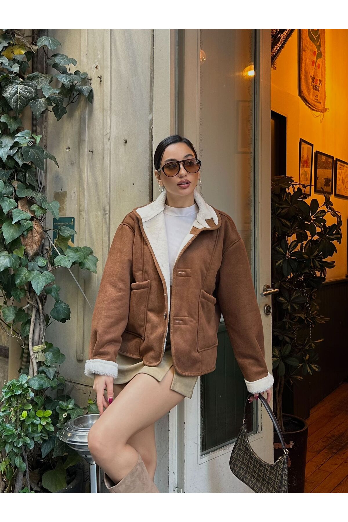 ZTO  KADIN GENİŞ KESİM SÜET MONT