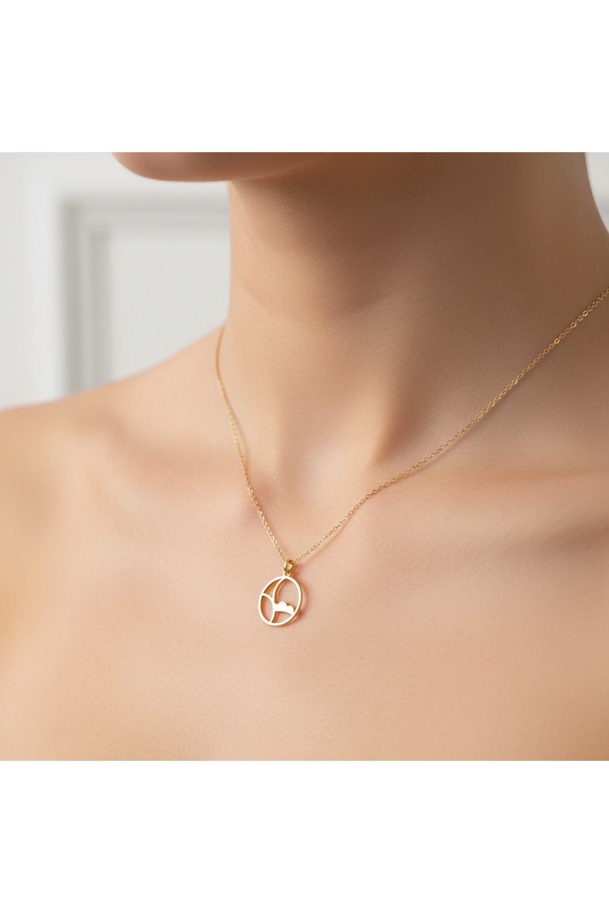 TabiTela 8 ayar altın kolye ucu bulut GM533 0.5 gr