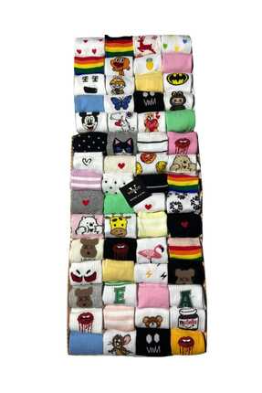 VORGU Desenli Kolej Çorap 6 Çift (KUTUSUZ) Eğlenceli Desenli Çorap