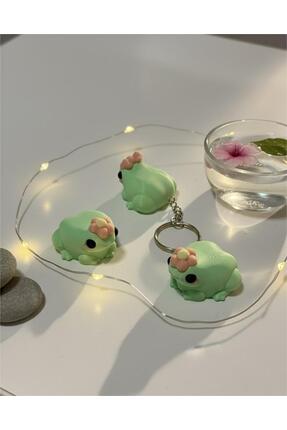 Nycruin3D Çiçek Tokalı Kurbağa Anahtarlık 1 ADET