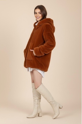 Mis Lady Kadın Sweatshirt Peluş kapşonlu Oversize