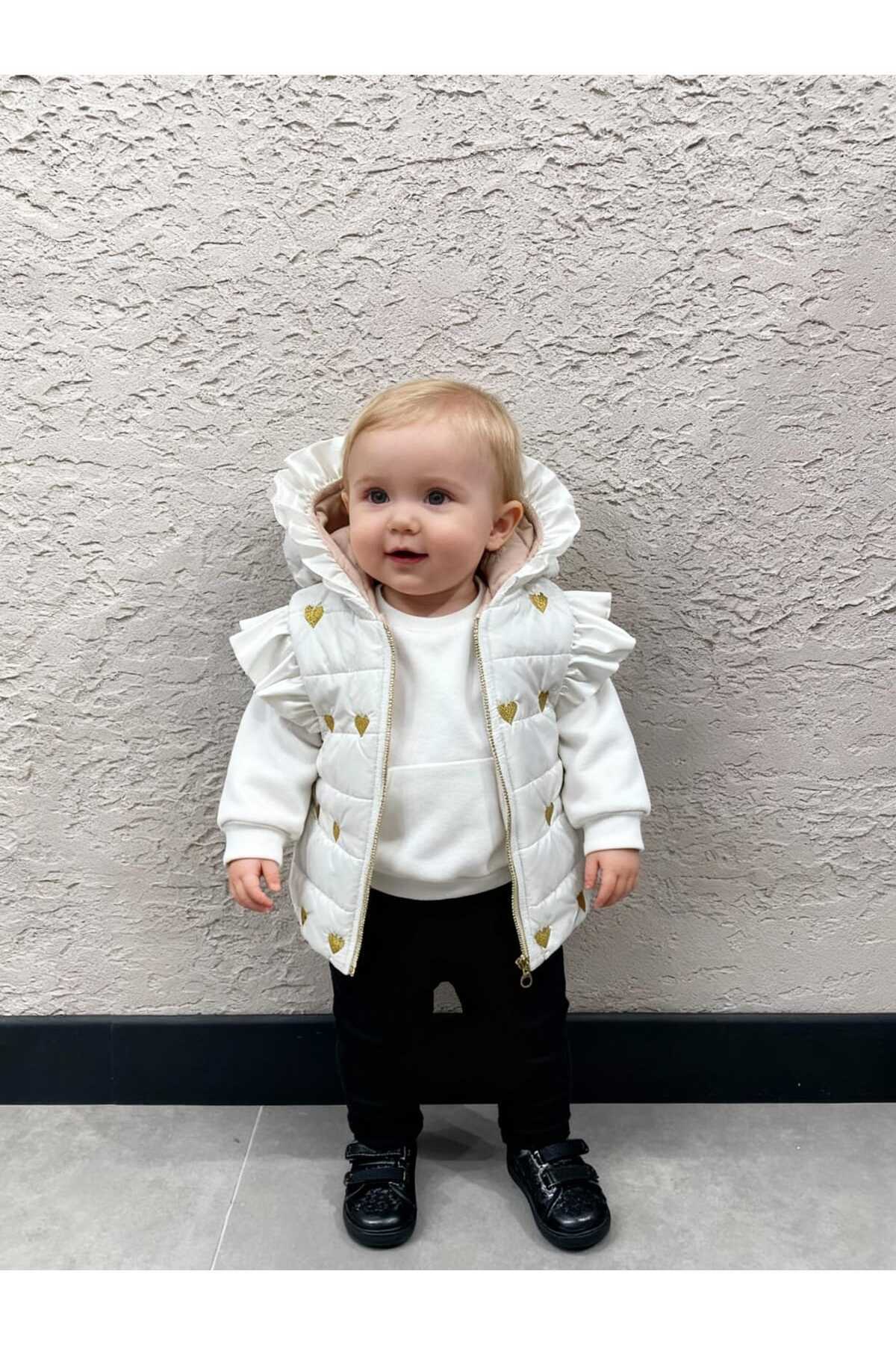 Gocoland Kız Çocuk Kalpli Nakış Kapüşonlu Şişme Yelek fotoğrafı 3 (önizleme)