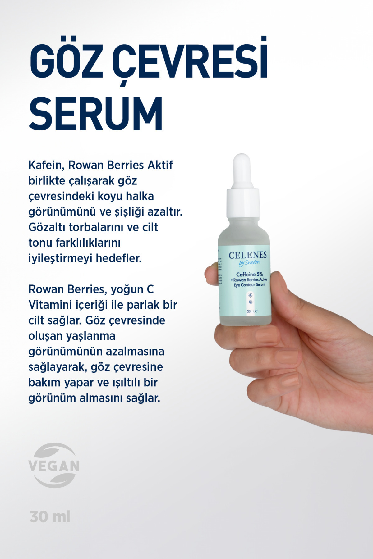 Koyu Halka Karşıtı Rena Caffeine Göz Çevresi Bakım Serumu - Rowan Berry 30 ml — TYCP1BHEKN169052341720673 — تصویر 3 از 6