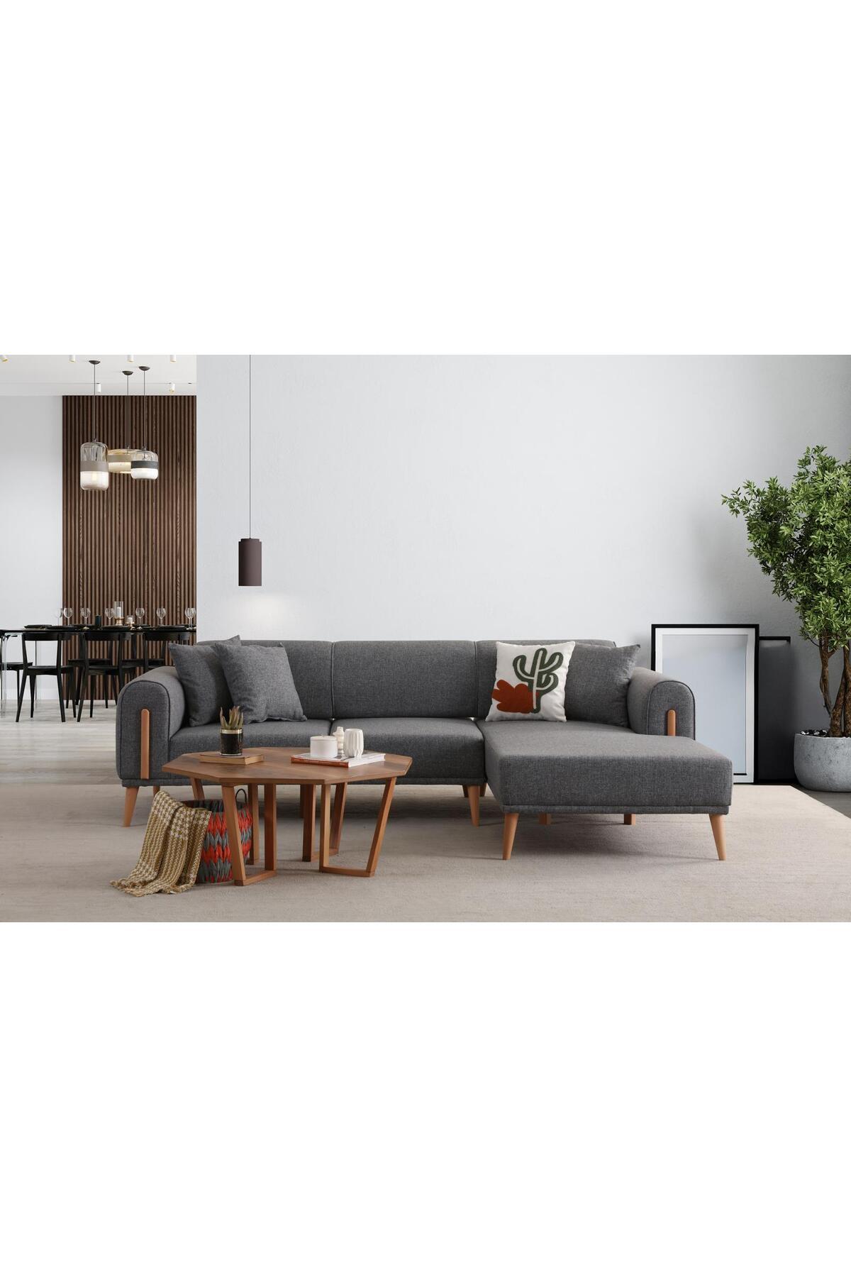 Ak sofa LEON SAĞ KÖŞE GRİ