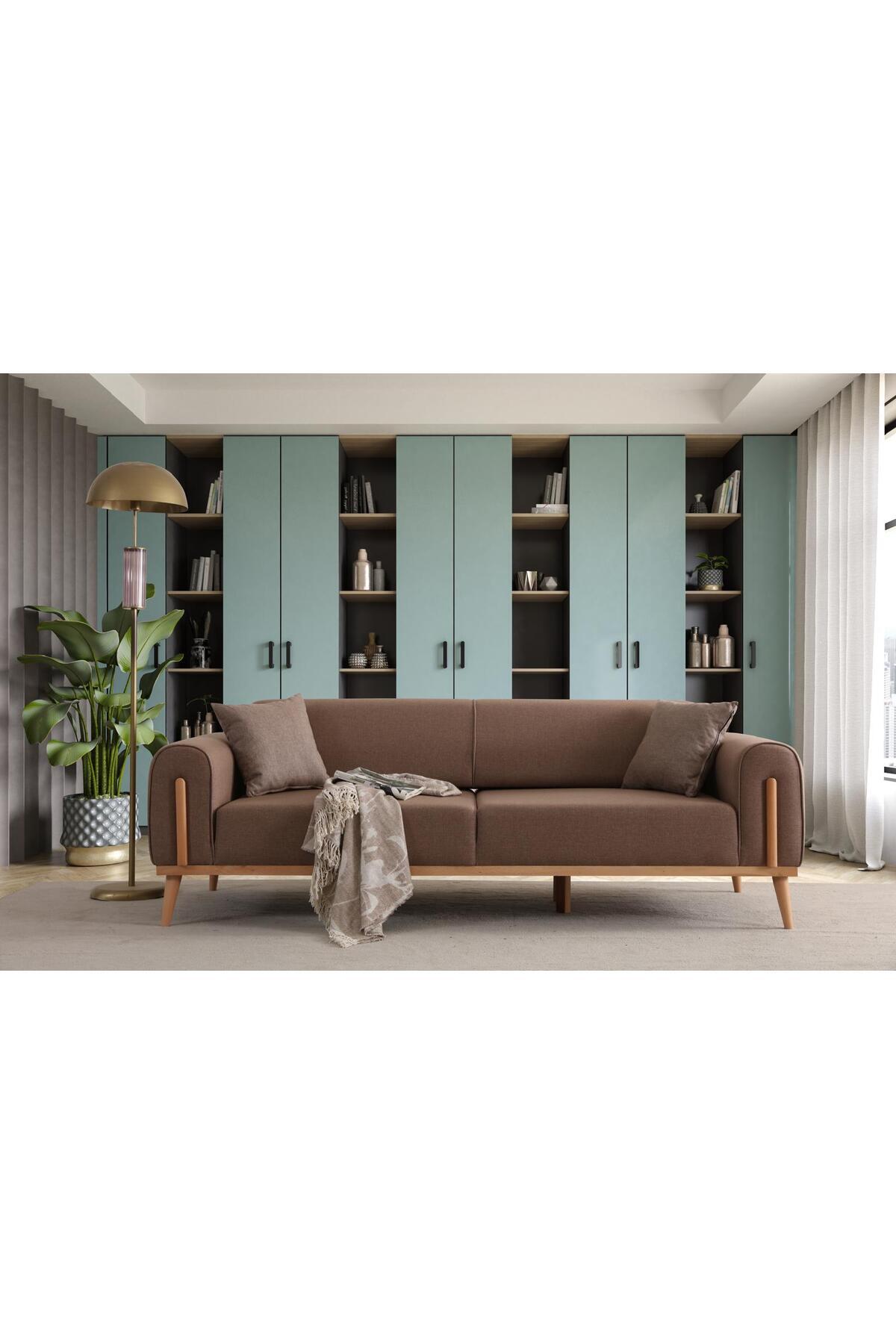 Ak sofa LEON 3+3 KANAPE KAHVERENGİ