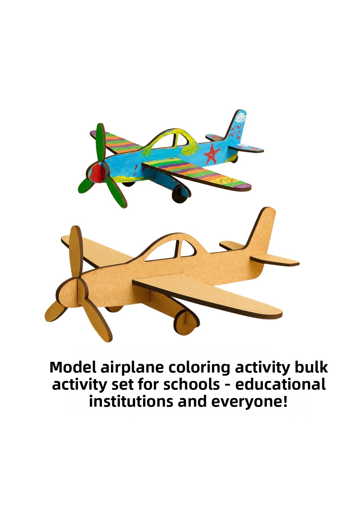 ست فعالیت هواپیما – نقاشی هواپیمای چوبی – کیت طراحی هواپیما – ۱۰ تکه