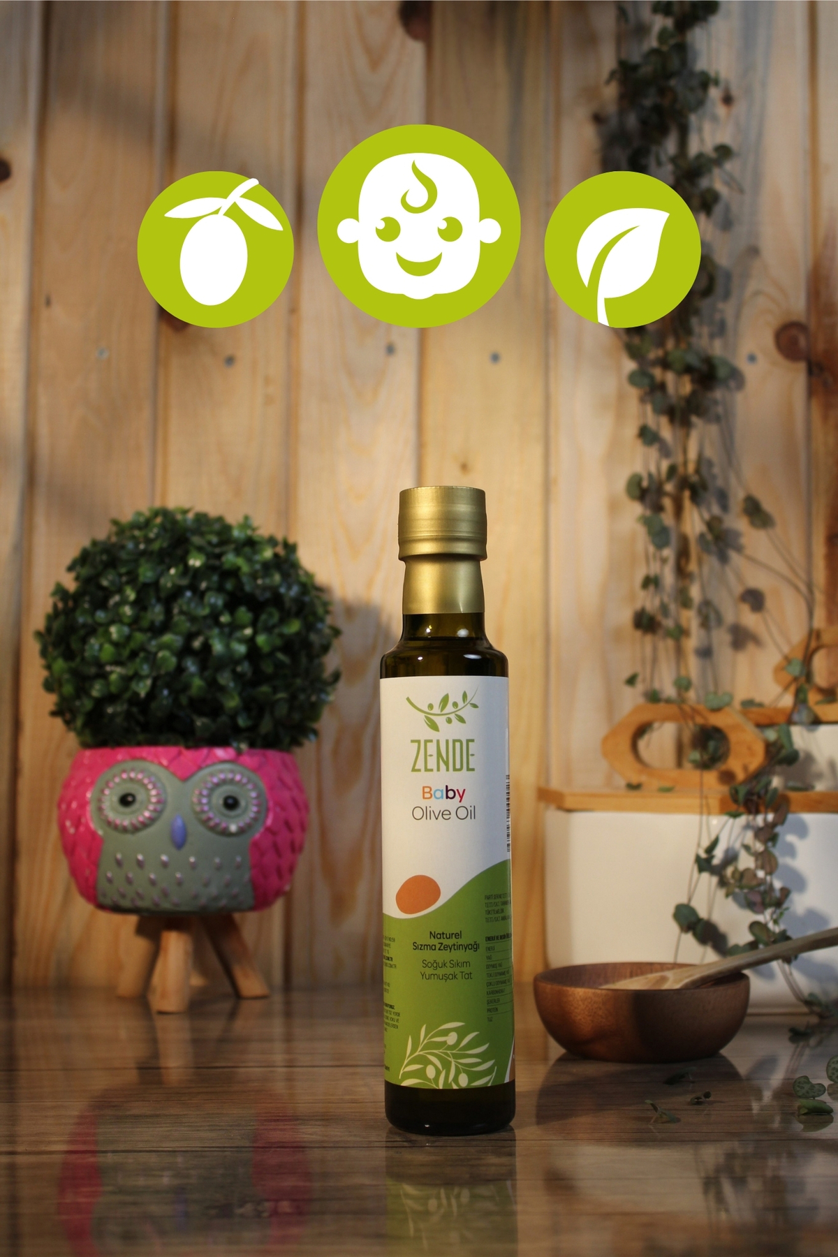 ZENDE Baby - Bebek Zeytinyağı 250 ml | Soğuk Sıkım Natürel Sızma