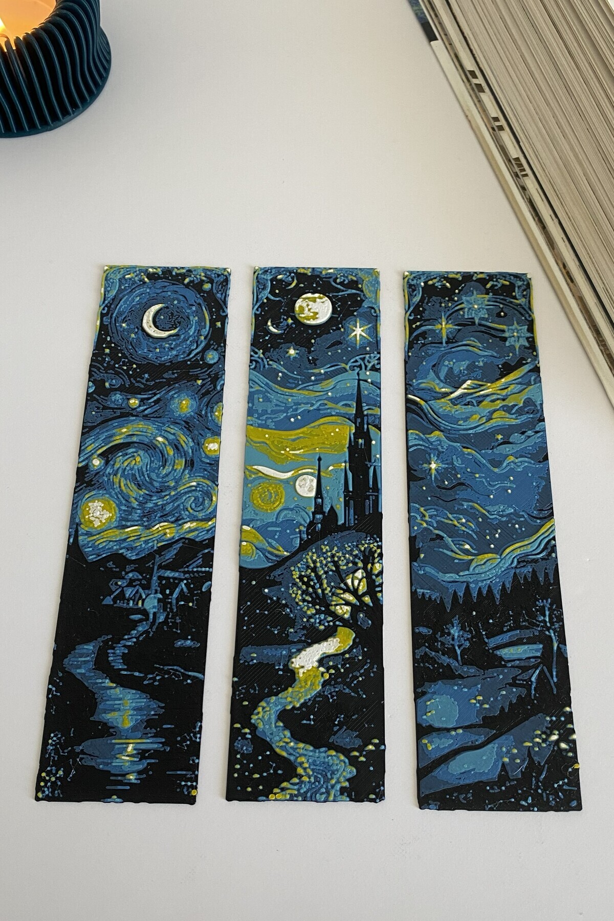 Good To Glow Vincent van Gogh Yıldızlı Gece İlhamlı Kitap Ayracı Seti – Sanatseverlere Özel 3’lü Set