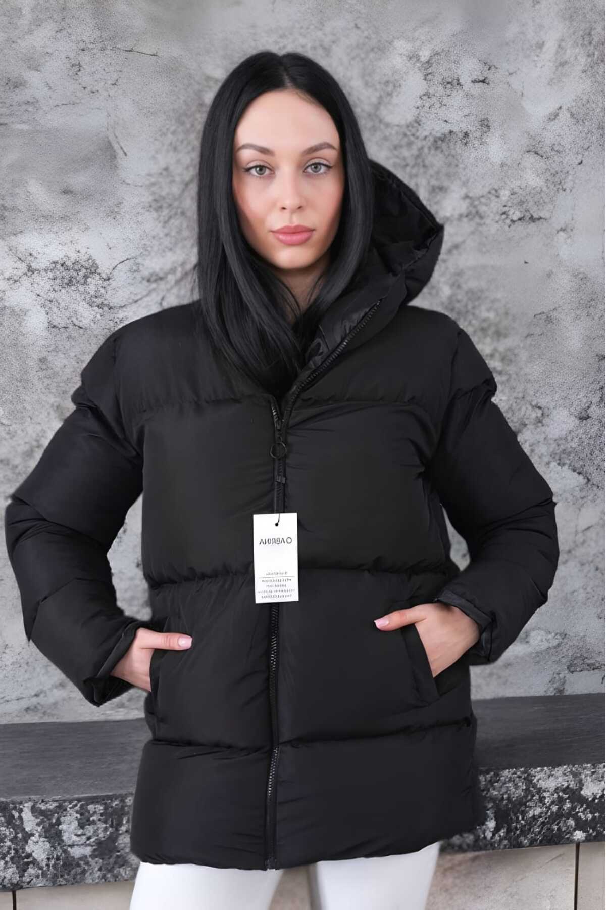 Genel Markalar Kadın Şişme Oversize mont Regular fit su itici