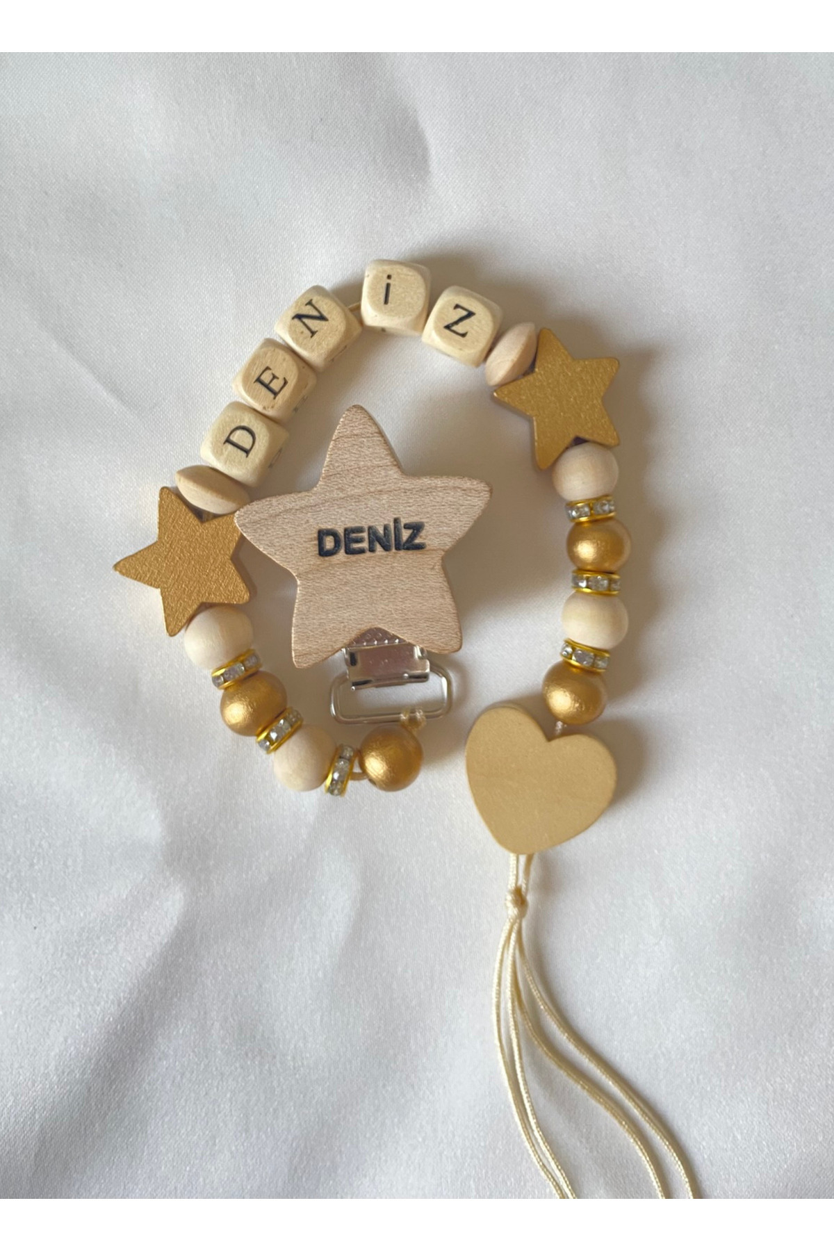 tiny wood Doğal Ahşap Emzik Zinciri - İsimli Emzik Askısı Ahşap Emzik Zinciri Emzik Tutucu Bebek Hediyesi fotoğrafı 6 (önizleme)
