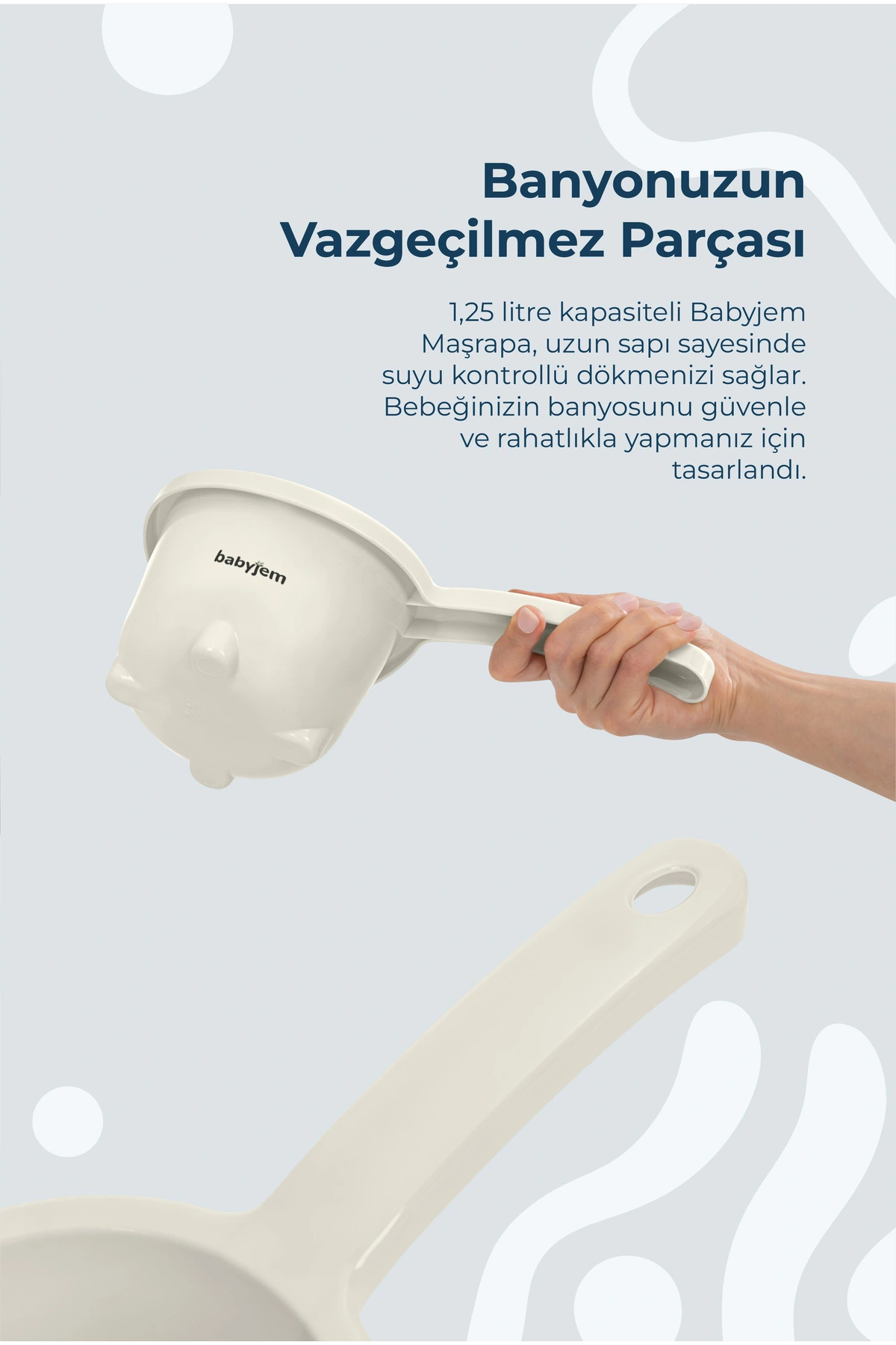 Babyjem Ayaklı Bebek Banyo Seti 7 Parça - Ekru fotoğrafı 3 (önizleme)