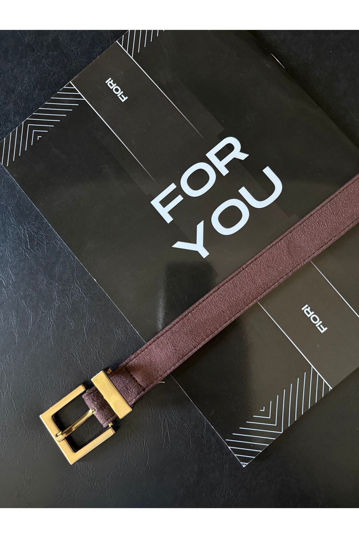 Fiori  Süet Kare Tokalı Köprülü Kadın Kemeri, Pantolon Kemeri, Ceket Kemeri, Elbise Kemeri - Görsel 8