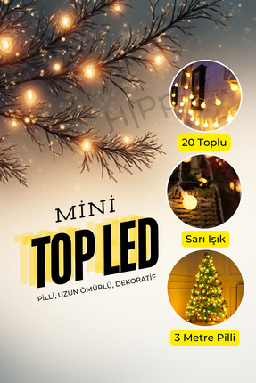 H Pp Hello Peoples Mini Top Led 3,5 Metre 20 Led Pilli Gün Işığı Dekoratif Ay...