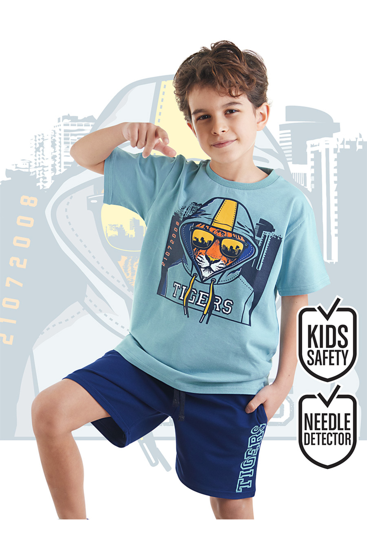 ست تی‌شرت و شلوارک تابستانی پسرانه Tigers