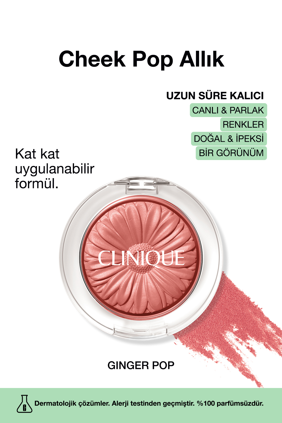 Clinique Cheek Pop Allık - Renk: Ginger Pop 3.5g | Uzun Süre Kalıcı, Doğal Ve Ipeksi Formül - Fiyatı, Yorumları