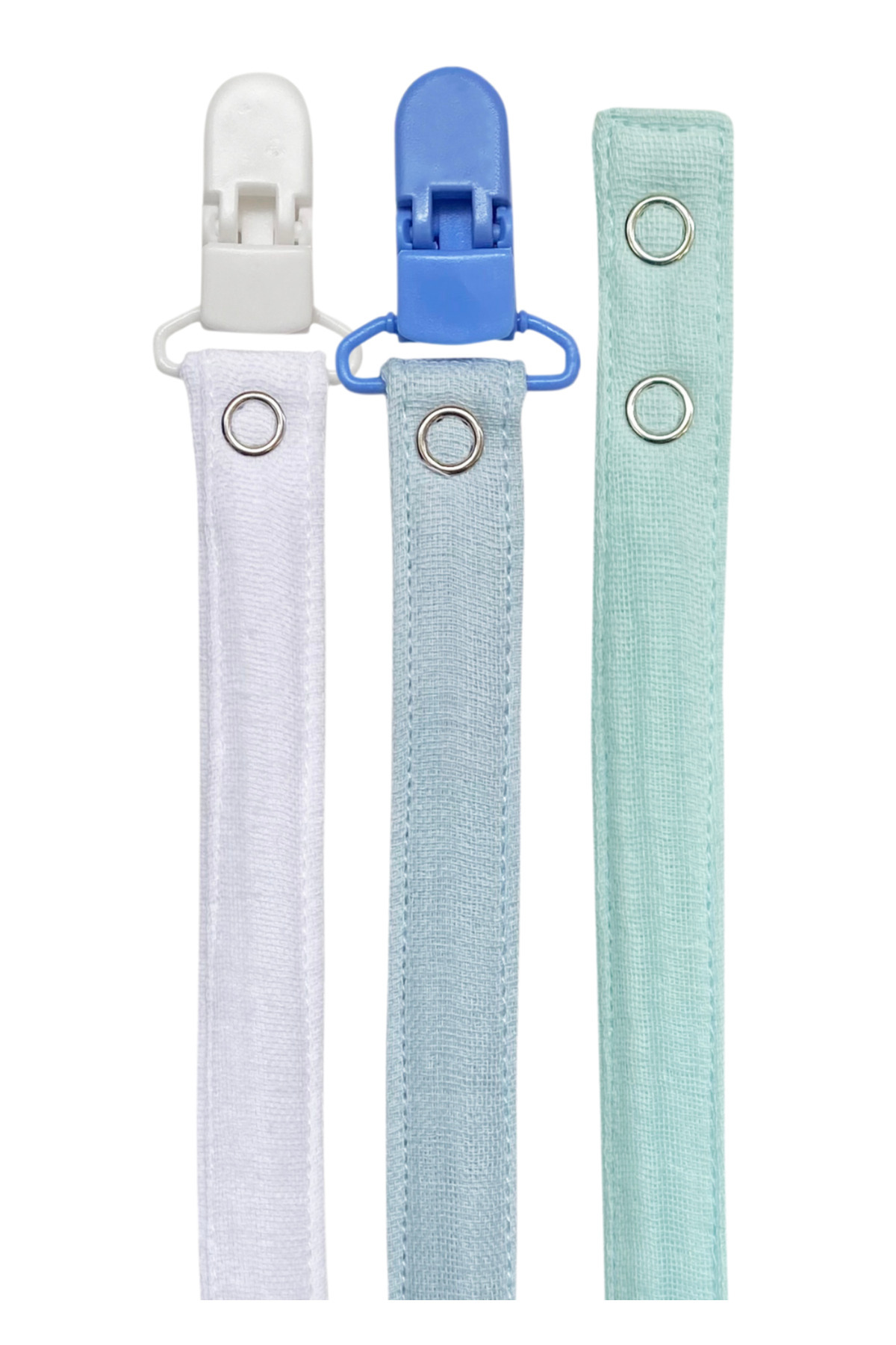 Joyous Mom Kids 3'lü Pamuk Müslin Bebek Emzik Askısı 2 Plastik Klips Kolay Açılır Emzik Tutacağı /emzik Zinciri fotoğrafı 3 (önizleme)