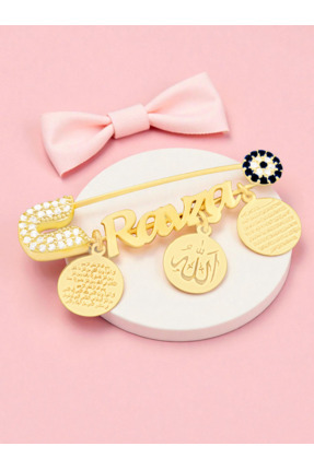 LITTLELUXE 925 Ayar Gümüş Bebek İğnesi İsimli Bebek Maşallah İğnesi Bebek Yak...