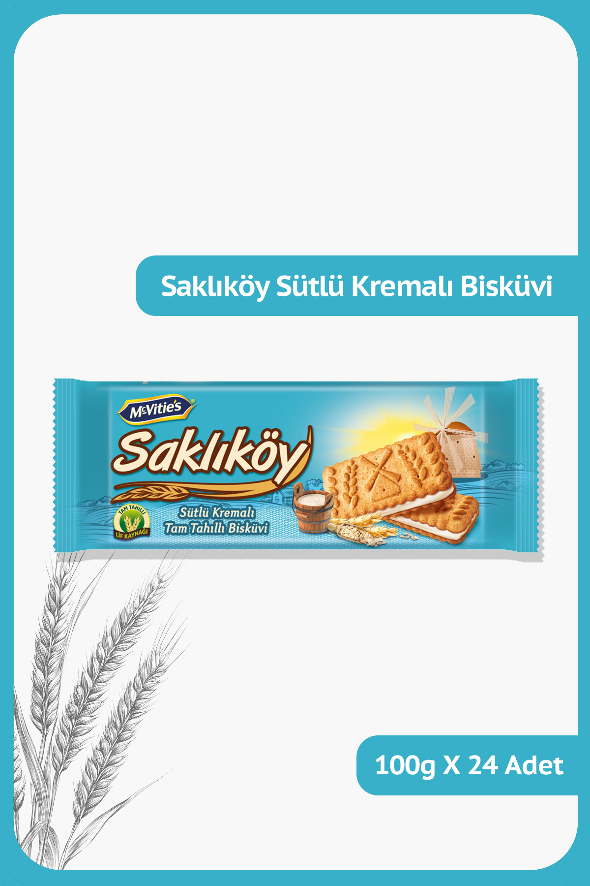 Ülker 24 Adet Saklıköy Sütlü Kremalı Bisküvi 10 gr
