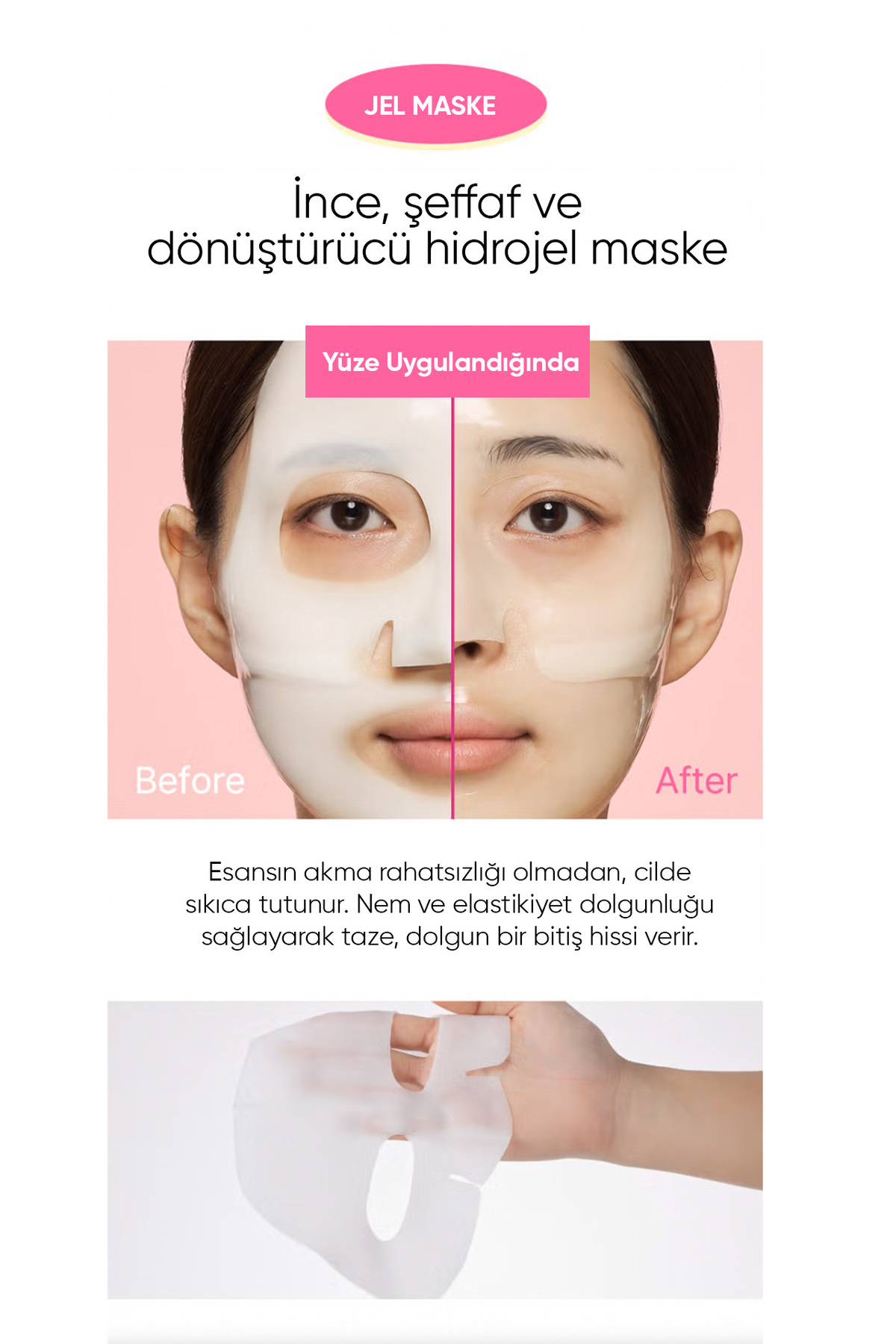 Kolajen Şeffaflaşan Cam Cilt Jel Maske Small Molecule Elastic Mask — 8805915731412 — تصویر 2 از 7