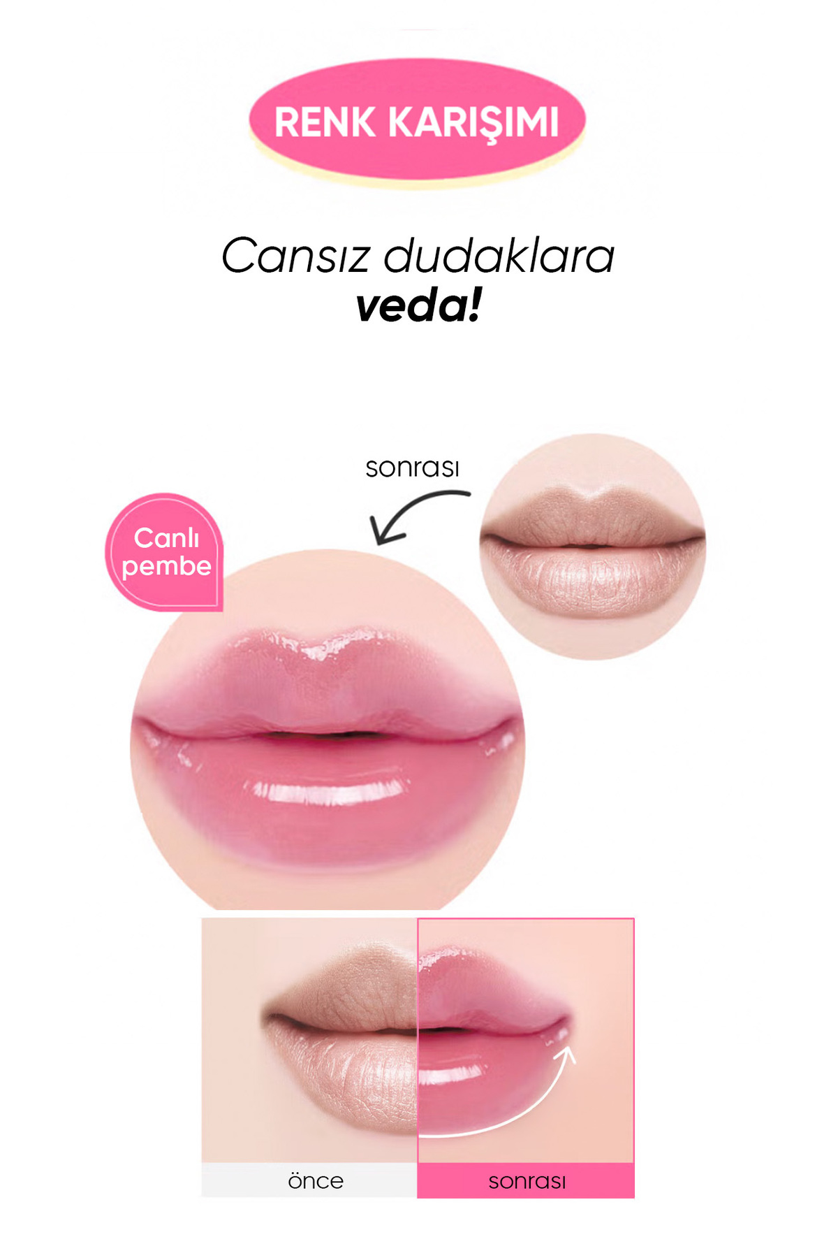 Dolgun Görünüm Sağlayan Dudak Bakım Serumu Collagen Glow Lip Serum — صورتی CleaGlowLip00 — تصویر 3 از 6