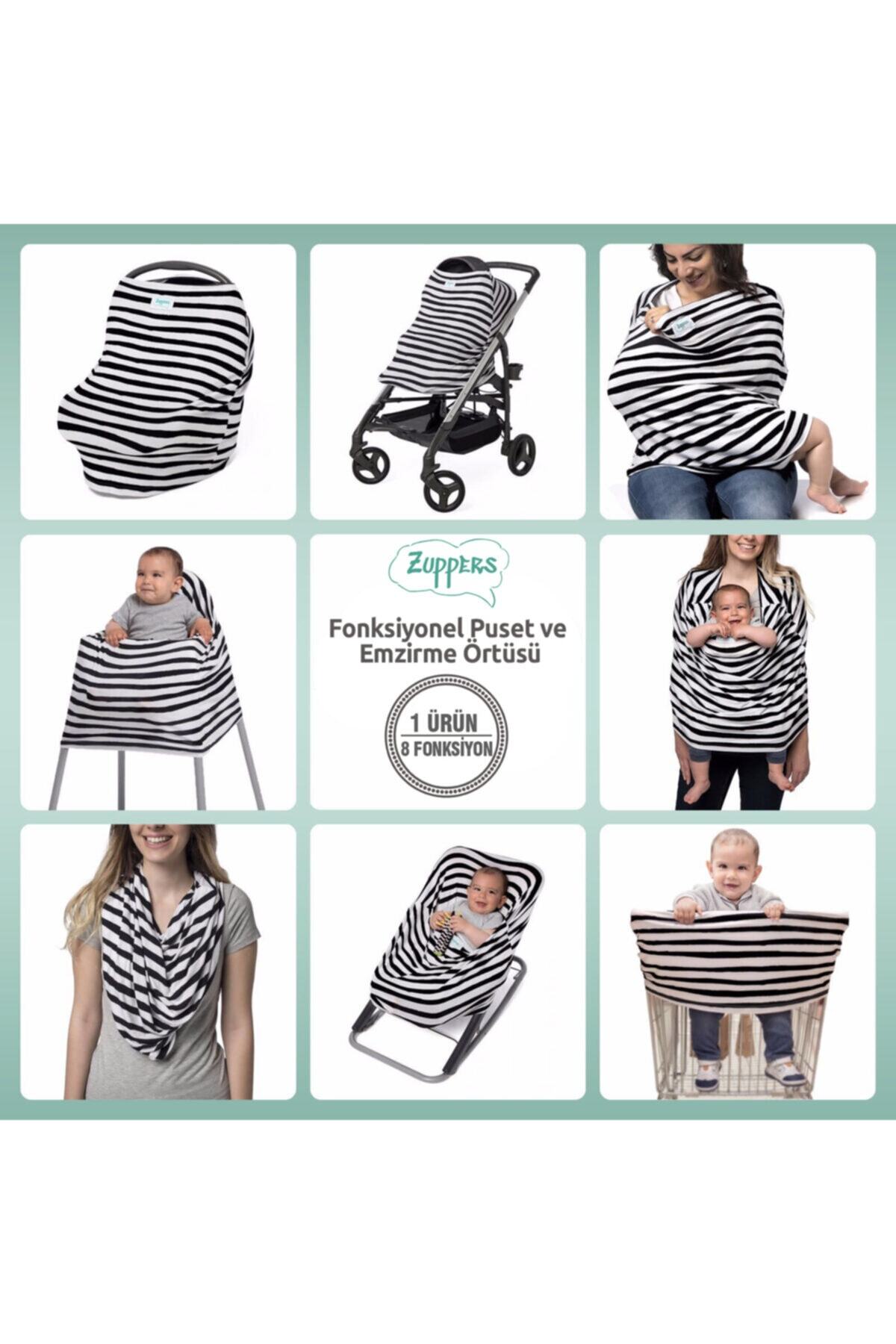 Zuppers Fonksiyonel Puset ve Emzirme Örtüsü - Siyah - Kese Çanta Hediyeli fotoğrafı 6 (önizleme)